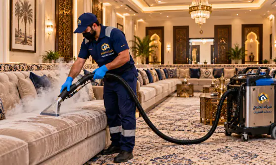 غسيل مجالس وكنب وسجاد بالبخار - شركة خبراء الخليج