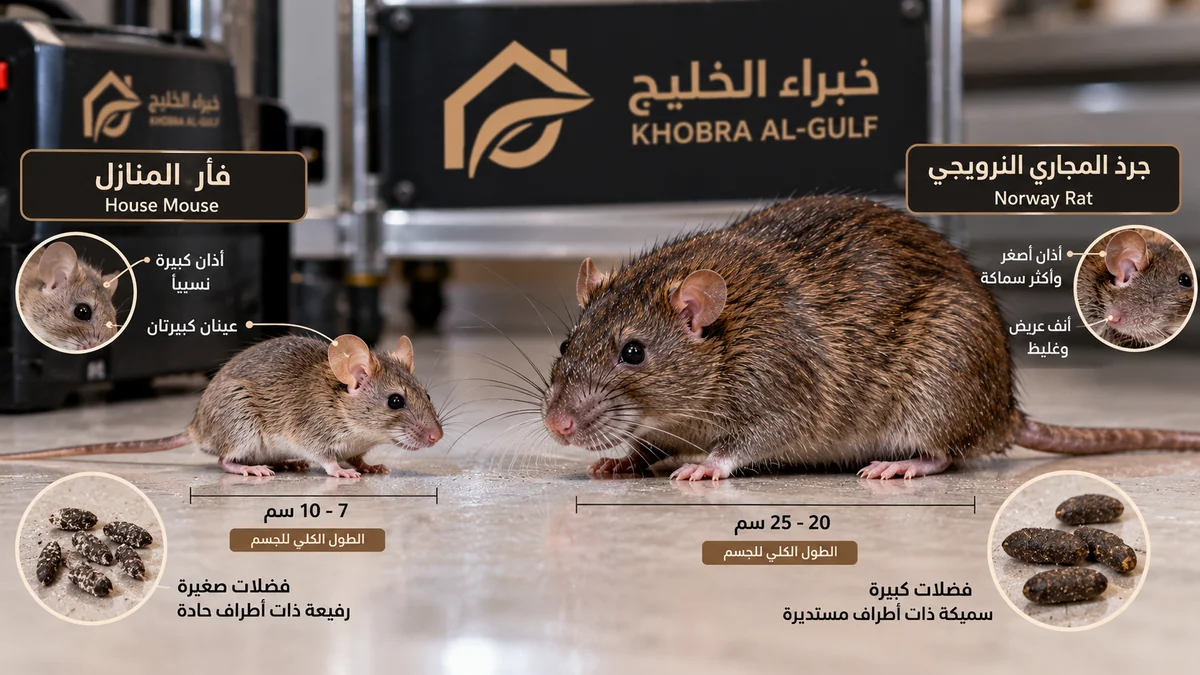 مقارنة تشريحية بين فأر المنازل وجرذ المجاري النرويجي