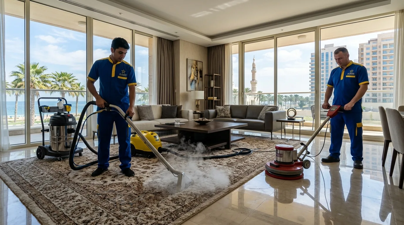 شركة تنظيف شقق بجدة - تنظيف الصالة والأرضيات بالبخار الحار - خبراء الخليج