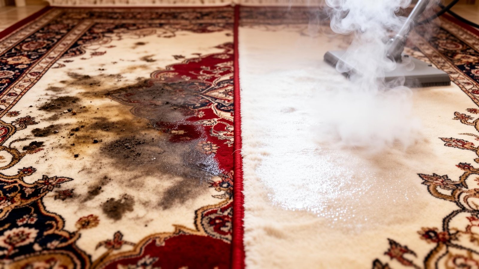 تنظيف سجاد بالبخار في مكة - قبل وبعد التنظيف العميق