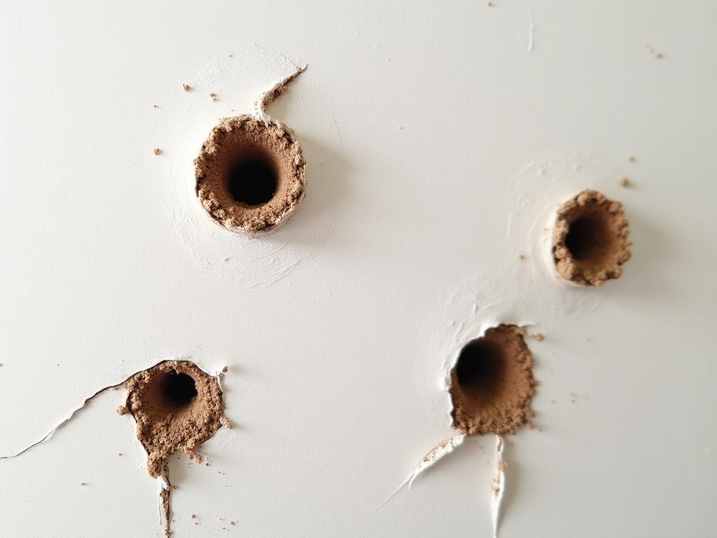 علامات وجود النمل الأبيض - أنابيب الطين على الجدار