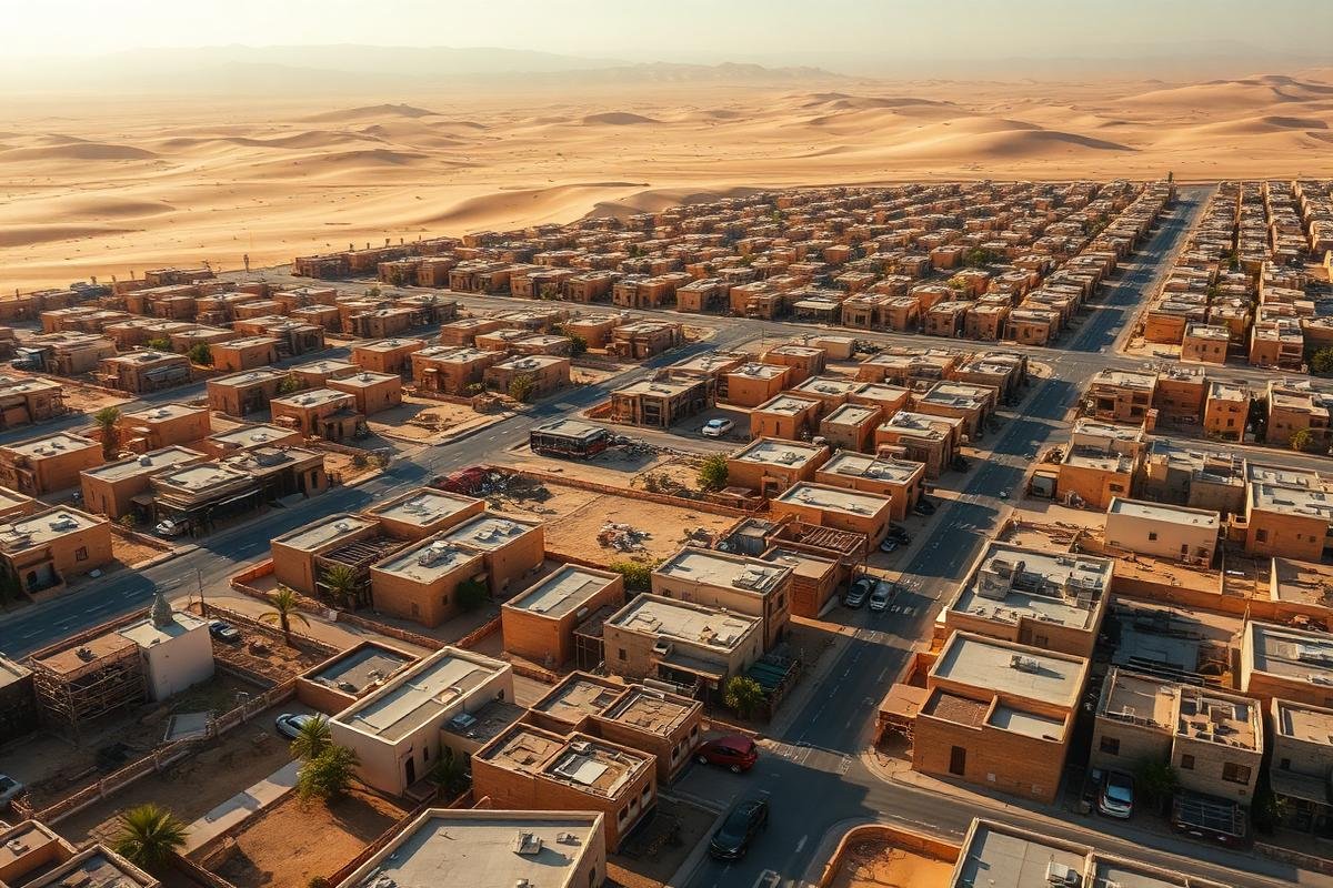 منظر جوي لمنطقة عسفان السكنية قرب مكة المكرمة