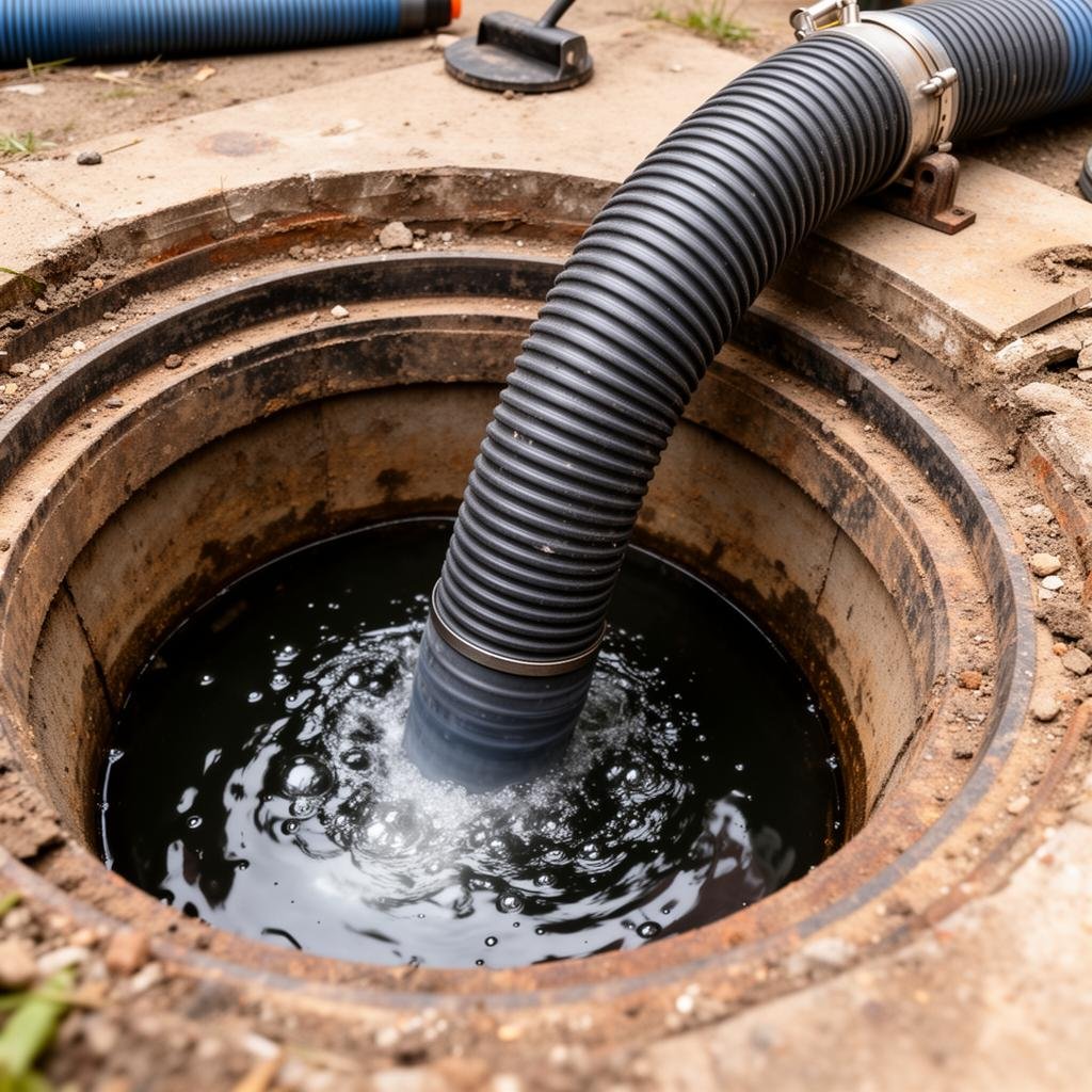 خرطوم شفط مياه الصرف من البيارة