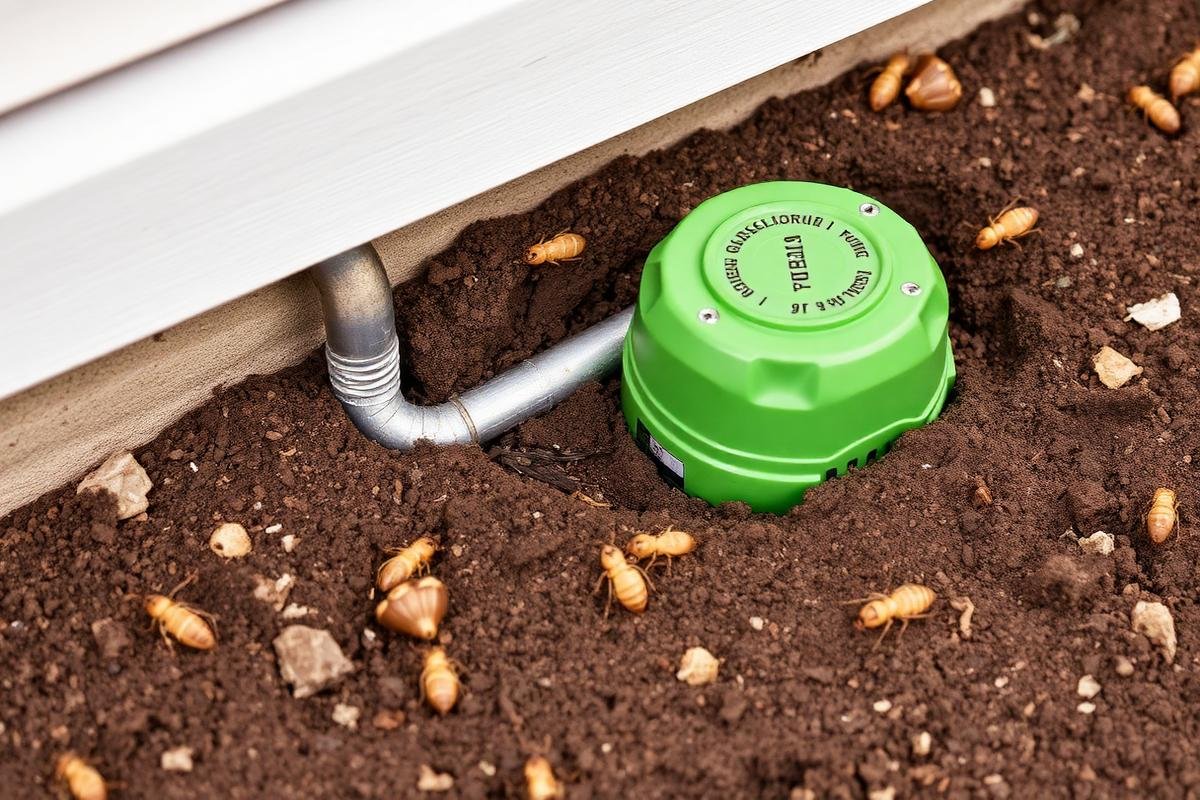 محطة طُعم نمل أبيض في التربة