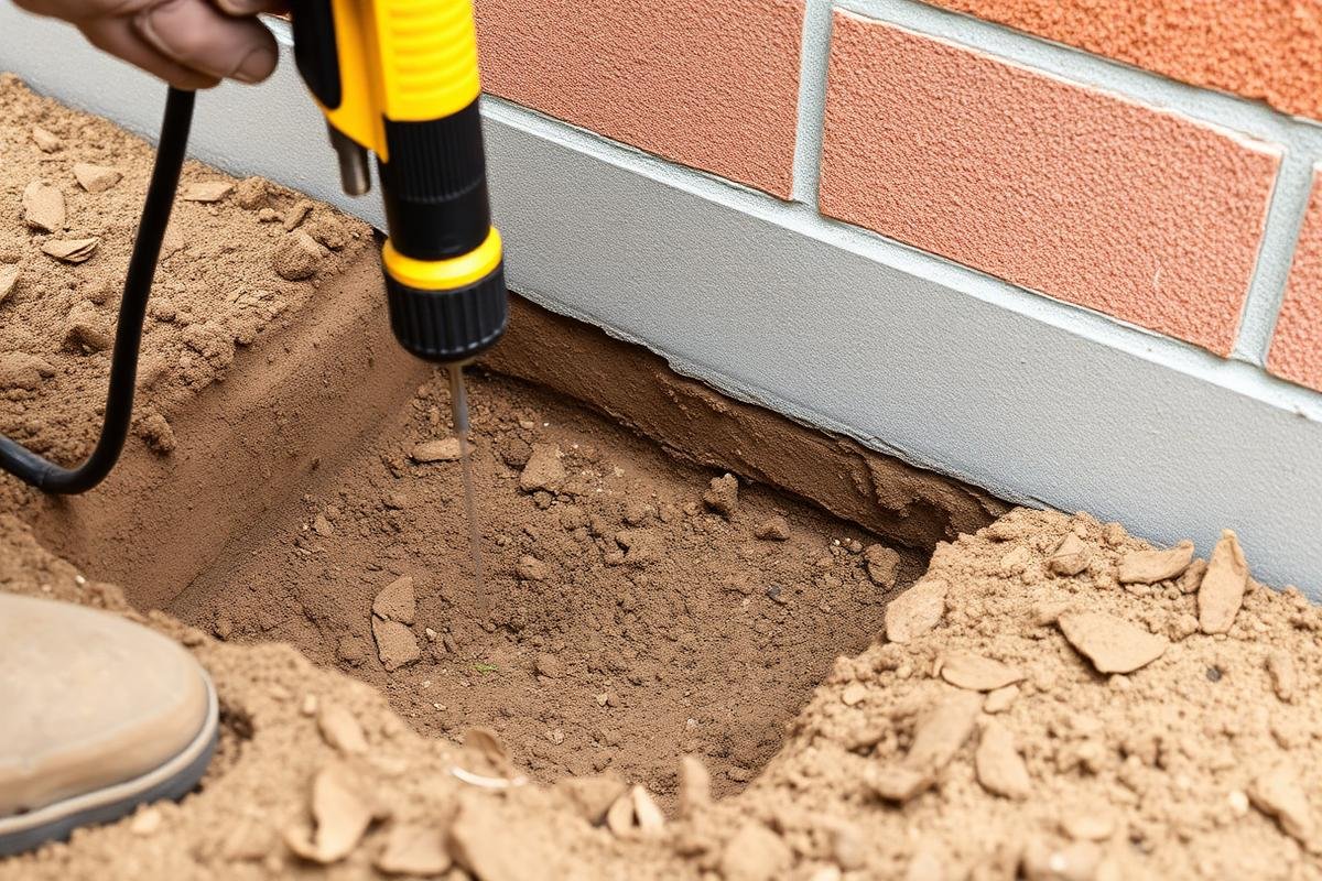 حقن مبيدات في التربة حول الأساسات