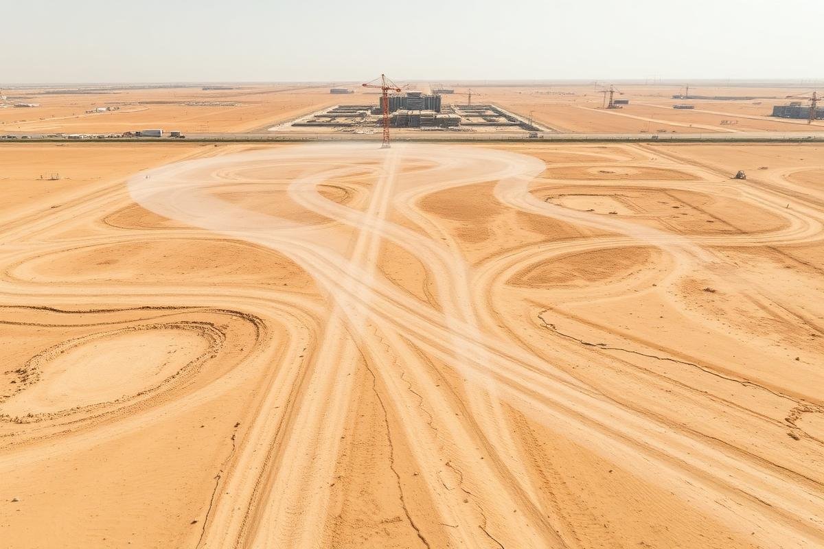 رش تربة موقع بناء بالكامل قبل صب الأساسات