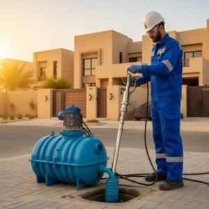 شركة تنظيف بيارات بجدة - خبراء الخليج | شفط وتفجير بيارات بخصم 35% 3 شركة تنظيف بيارات بجدة - فني متخصص يعمل على تنظيف بيارة