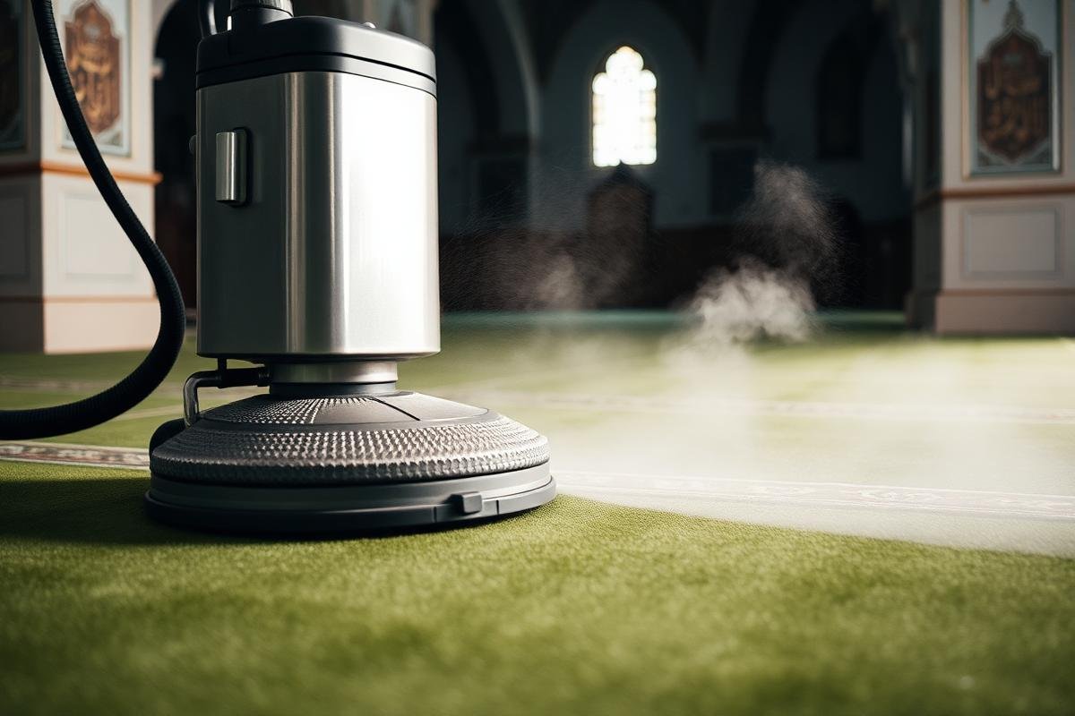 تنظيف سجاد المسجد بالبخار بمكة