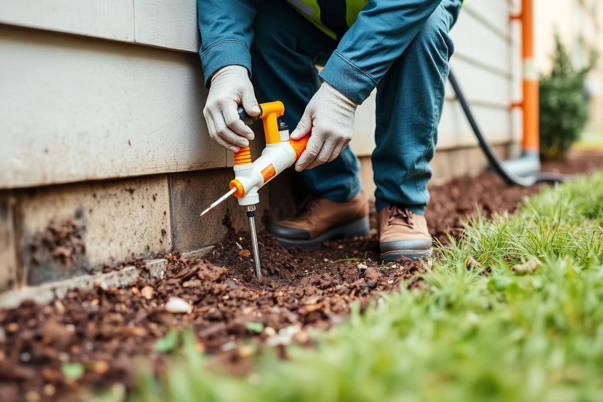 شركة مكافحة النمل الابيض بجدة 7 حقن مبيدات النمل الابيض في التربة حول المبنى