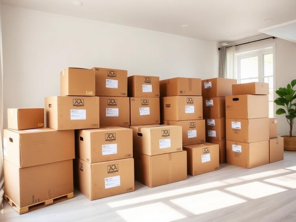 شركة نقل عفش بالباحة 2026 خصم 35% فك وتركيب مجاناً 8 صناديق كرتون معبأة ومرقمة جاهزة لنقل العفش بالباحة