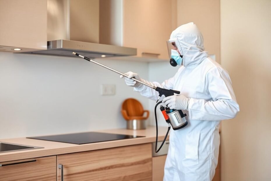 شركة مكافحة الصراصير بمكة | إبادة فورية + ضمان - خبراء الخليج 2026 12 رش مبيدات للصراصير في مطبخ بمكة المكرمة