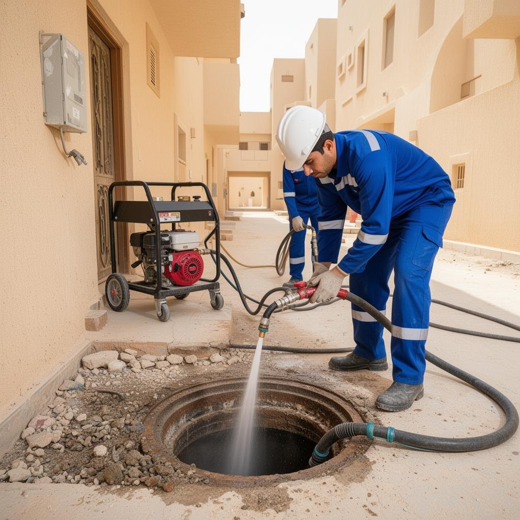 شركة تسليك مجاري بجدة – خبراء الخليج | ضمان 6 أشهر وخصم 30% 2 تسليك مجاري بالضغط العالي Hydro Jetting في جدة