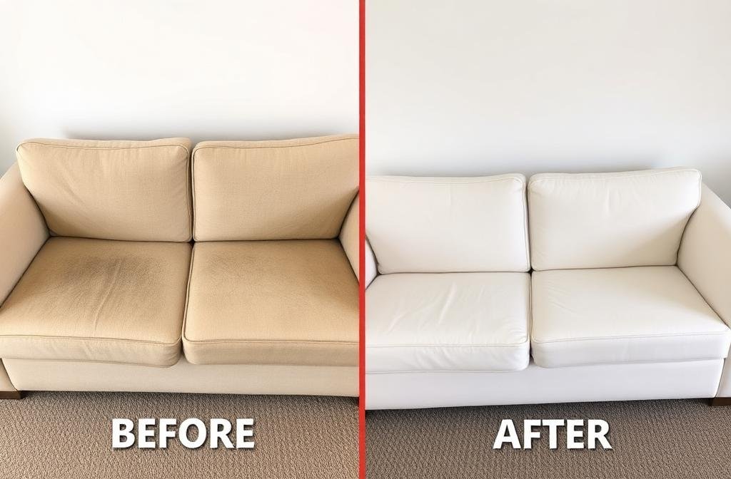 شركة تنظيف كنب بجدة 6 نتيجة تنظيف الكنب قبل وبعد بجدة - خبراء الخليج