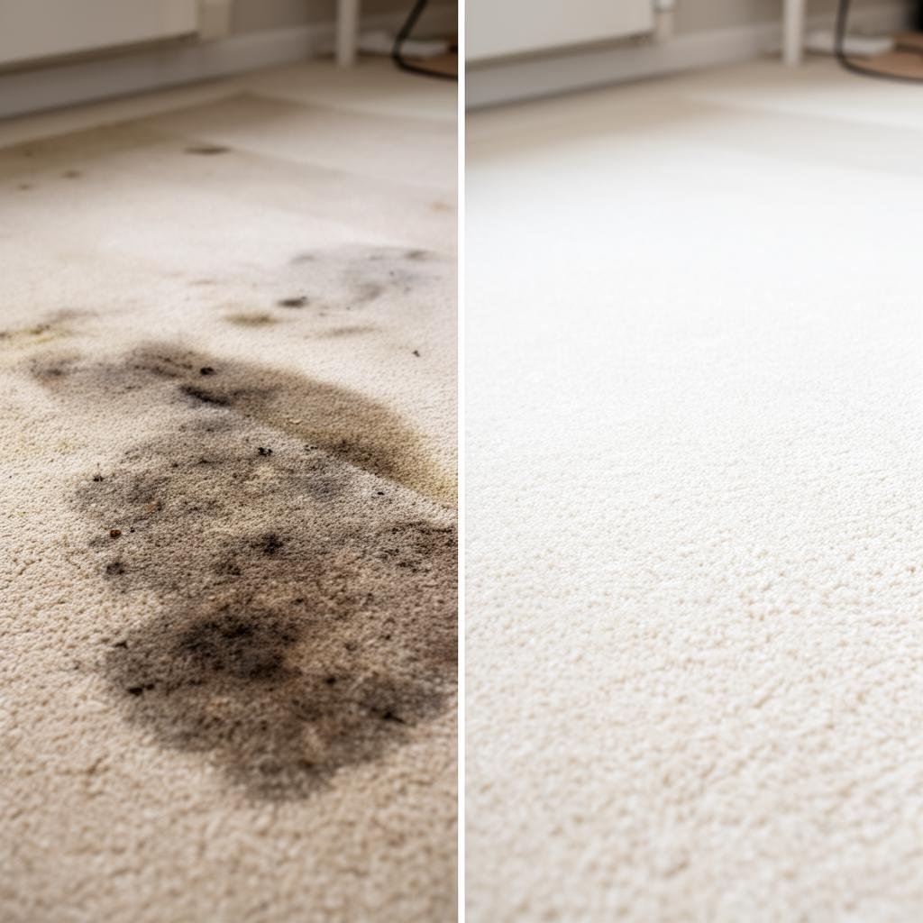 نتيجة تنظيف سجاد بالبخار قبل وبعد بجدة